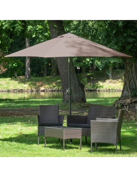 Ogrodowy parasol plażowy łamany Evelo Mokka Meven 210 x 220 cm 5902490786844 2