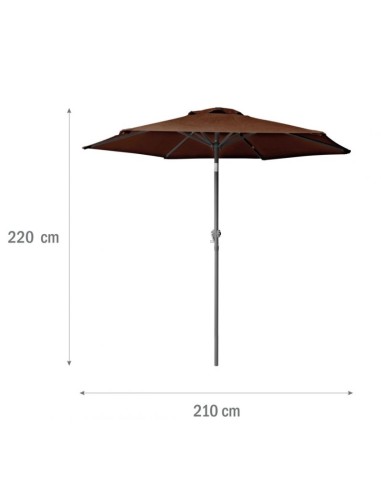 Ogrodowy parasol plażowy łamany Evelo Mokka Meven 210 x 220 cm 5902490786844 3