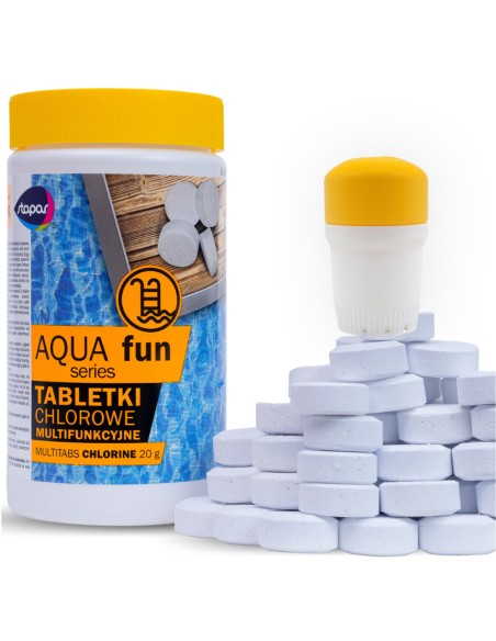 Skuteczne multifunkcyjne chlorowe tabletki do basenu Stapar Aqua Fun 50x20g - Chemia i akcesoria Skuteczne multifunkcyjne chlorowe tabletki do basenu Stapar Aqua Fun 50x20g 5902349681191