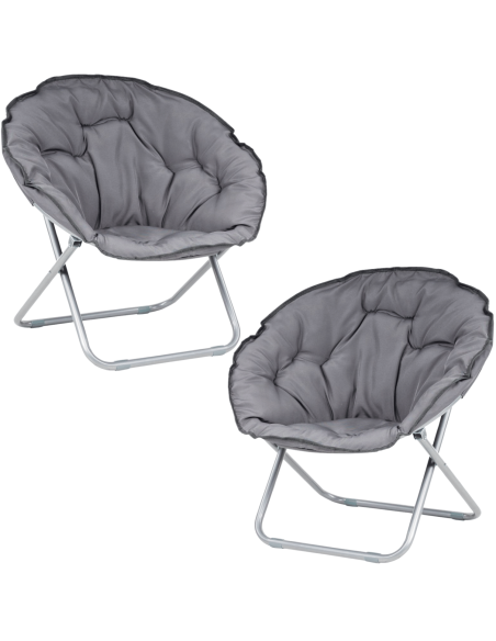 Szare fotele składane do ogrodu, na balkon Happy Meven 2 szt. 5902490742857