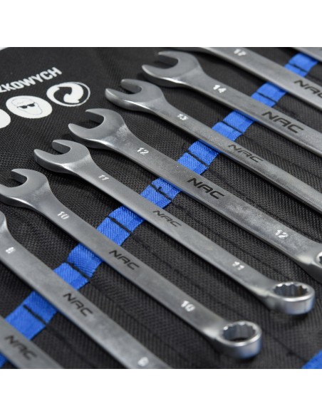 Funkcjonalny zestaw 12 kluczy płasko-oczkowych NAC SP-12-S rozmiary 6-22 mm 5902490787667 6