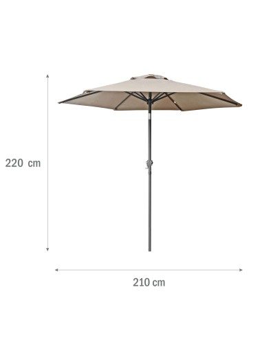 PARASOL OGRODOWY PLAŻOWY ŁAMANY ŚR.210 BEŻOWY 5902490786851 3