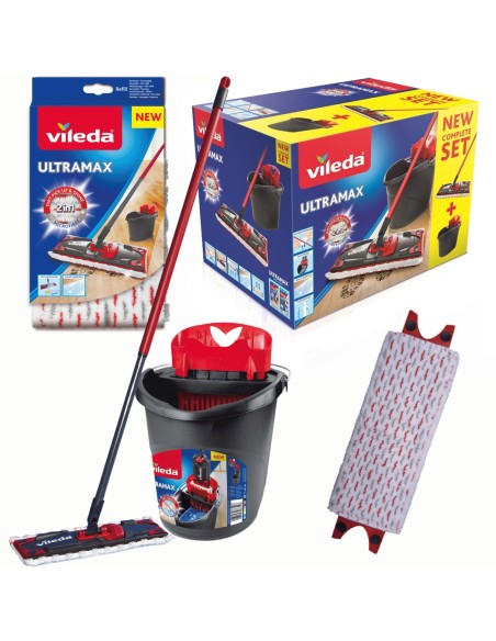 Mop płaski Vileda Ultramax BOX z wiaderkiem i wkładem do mopa Vileda Ultramax i Ultramat TURBO 4023103143890