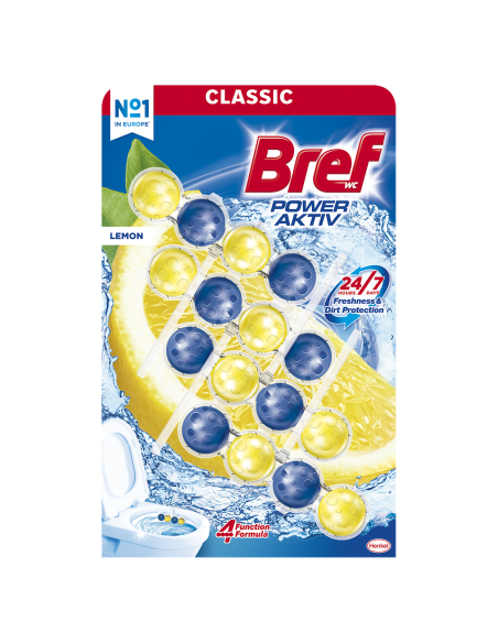 Pachnące kostki do WC Bref Power Aktiv Soczysta Cytryna 4x50g 9000101309003