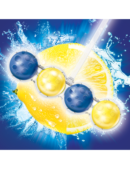 Cytrynowe zawieszki do WC z efektem odświeżacza powietrza Bref Power Aktiv Lemon 6x50g 9000101591965 4