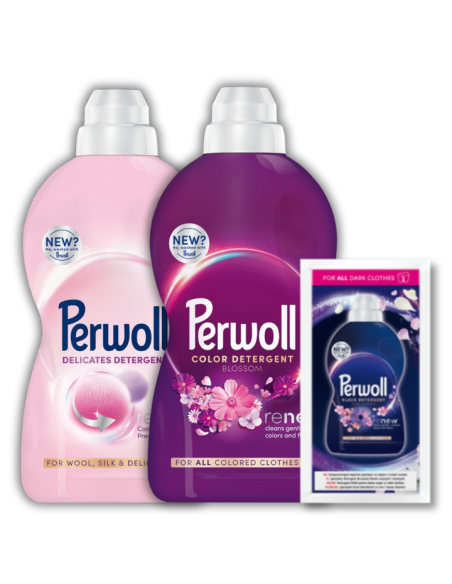 Funkcjonalny zestaw płynów do prania wełny i kolorów Perwoll Renew Wool 2L + Blossom 2L + GRATIS 9000101808476