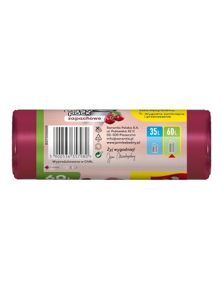 Zapachowe worki na śmieci Jan Niezbędny 60L 18 szt. 5 rolek 5905718981472 5