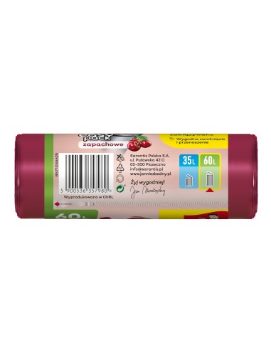Wytrzymałe worki na śmieci Jan Niezbędny 60L 10 szt. 3x + Zapachowe worki na śmieci Jan Niezbędny 60L 18 szt. 3x 5905718981519 11