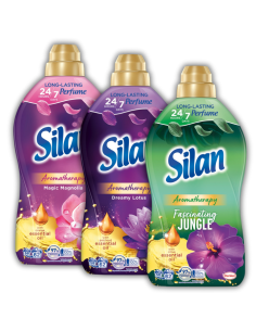 Duży zestaw płynów do płukania tkanin Silan Aromatherapy 3x1364 ml (Lotus + Magnolia + Jungle) 186 prań 9000101582604