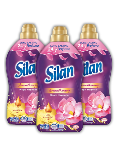 Kremowy płyn do płukania tkanin Silan Aromatherapy Magic Magnolia 3x1364 ml 186 prań - Płyny do płukania