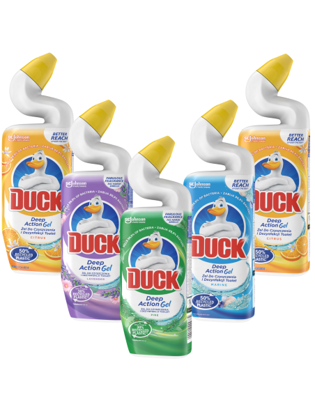 Duży zestaw płynów do czyszczenia toalet Duck Deep Action 5 x 750ml 5000204009804
