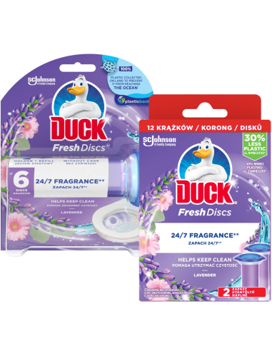 Zapachowe krążki żelowe do WC Duck Fresh Discs Zestaw startowy + Zapas 5000204996319 8