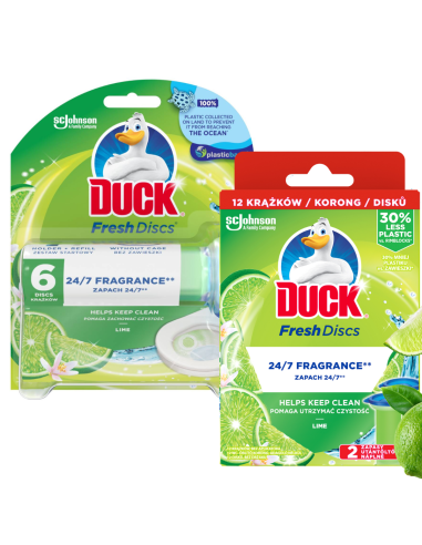 Odświeżające krążki żelowe do WC Duck Fresh Discs Zestaw startowy + Zapas 5000204608618 8