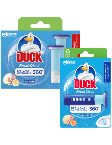 Morskie krążki żelowe do WC Duck Fresh Discs Zestaw startowy + Zapas 5000204608588