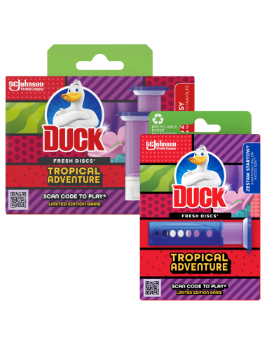 Egzotyczne żelowe krążki do WC Duck Tropical Adventure Zestaw startowy + zapas 5000204345117