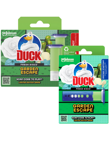 Odświeżające żelowe krążki do toalet Duck Fresh Discs Garden Escape Zestaw startowy + Zapas 5000204345087