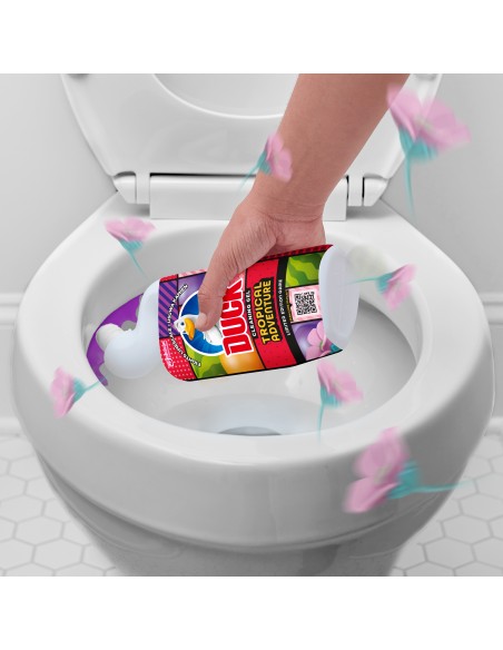 Duży zestaw do czyszczenia toalet Duck Tropical Adventure Krążki żelowe zestaw startowy + zapas + żel 750 ml 5000204345117 9