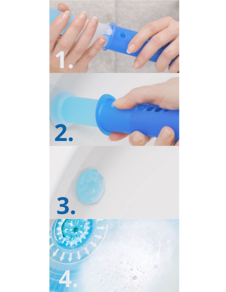 Praktyczny zestaw do czyszczenia toalety Duck o zapachu morskim - Krążki żelowe + Zapas + Żel czyszczący 5000204338959 4