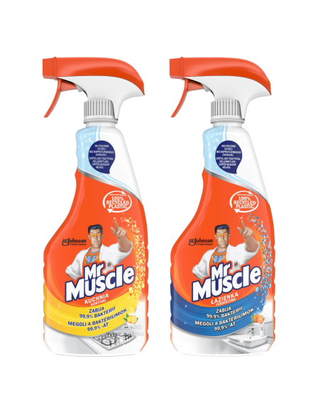 Funkcjonalny zestaw płynów do mycia Mr Muscle kuchnia 500 ml + łazienka 500 ml - Środki czystości do kuchni i łazienki Funkcjonalny zestaw płynów do mycia Mr Muscle kuchnia 500 ml + łazienka 500 ml 5000204183108