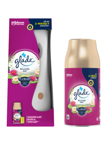 Praktyczny automatyczny odświeżacz powietrza Glade® automatic spray Relaxing Zen + zapas 5000204073522