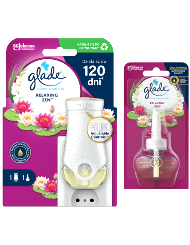 Funkcjonalny elektryczny odświeżacz powietrza Glade® Electric scented oil - Relaxing Zen™ + zapas 5000204117738