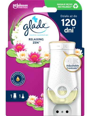 Funkcjonalny elektryczny odświeżacz powietrza Glade® Electric scented oil - Relaxing Zen™ + zapas 5000204117738 2