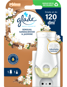 Praktyczny odświeżacz powietrza elektryczny Glade® Electric scented oil - Sensual Sandalwood & Jasmine + zapas 5000204117493 2