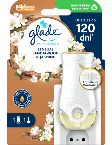 Praktyczny odświeżacz powietrza elektryczny Glade® Electric scented oil - Sensual Sandalwood & Jasmine + zapas 5000204117493 2