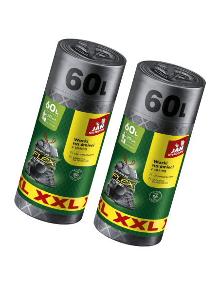 Wytrzymałe worki na śmieci Jan Niezbędny 60L 2x 20 szt. 5900536353487