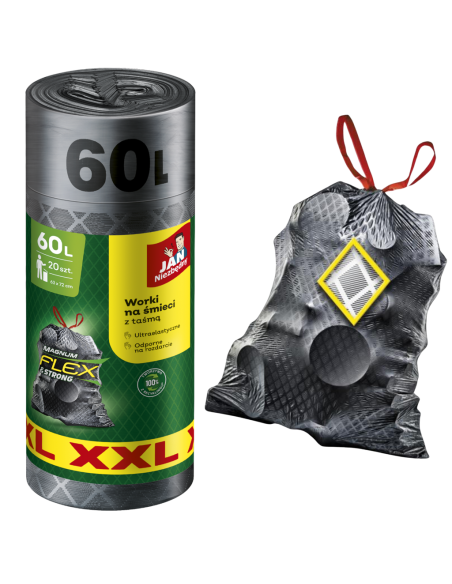 Wytrzymałe worki na śmieci Jan Niezbędny 60L 2x 20 szt. 5900536353487 2