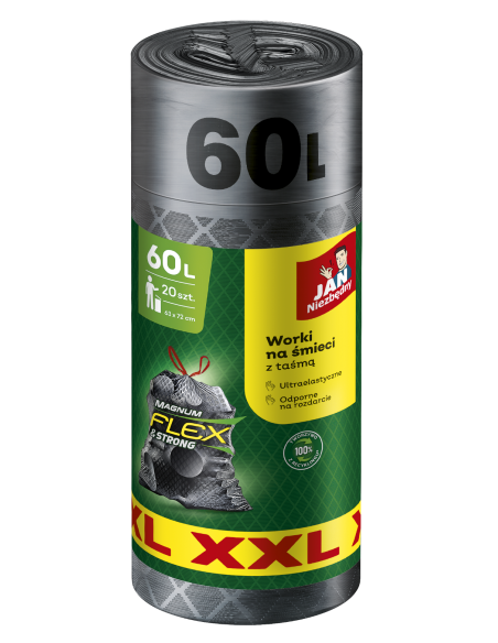 Wytrzymałe worki na śmieci Jan Niezbędny 60L 2x 20 szt. 5900536353487 3
