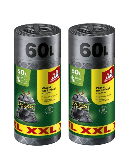 Wytrzymałe worki na śmieci Jan Niezbędny 60L 2x 20 szt. 5900536353487 4