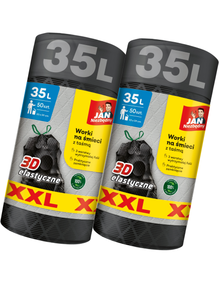 Mocne worki na śmieci Jan Niezbędny 35 L 2 x 50 szt. 5900536307145