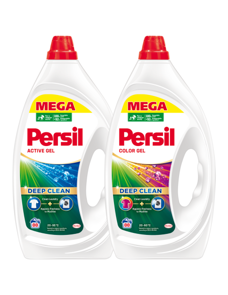 Wydajny zestaw żeli do prania Persil Gel do kolorów 88 prań + Persil Gel uniwersalny 88 prań 9000101566086