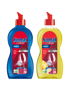 Wydajny zestaw nabłyszczaczy do naczyń SOMAT Rinser 2in1 500 ml + SOMAT Rinser 2in1 500 ml Lemon 9000101072990