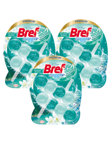 Wydajna zawieszki toaletowe Bref Brilliant Gel All-in-1 Górskie Jezioro 6x42g 9000101558401