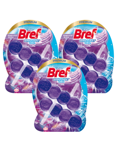 Czyszcząca zawieszka do toalety BREF Brilliant Gel Magiczna Bryza 6 x 42g 9000101509519