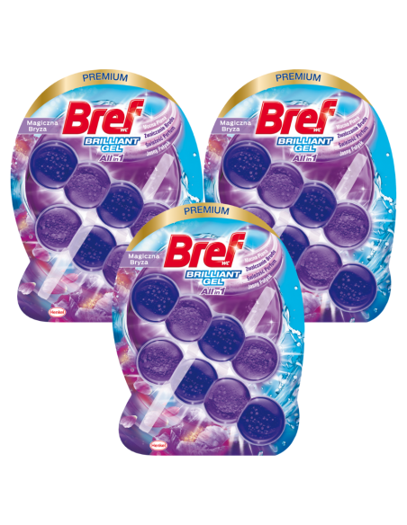 Czyszcząca zawieszka do toalety BREF Brilliant Gel Magiczna Bryza 6 x 42g - Zawieszki i krążki do WC Czyszcząca zawieszka do toalety BREF Brilliant Gel Magiczna Bryza 6 x 42g 9000101509519