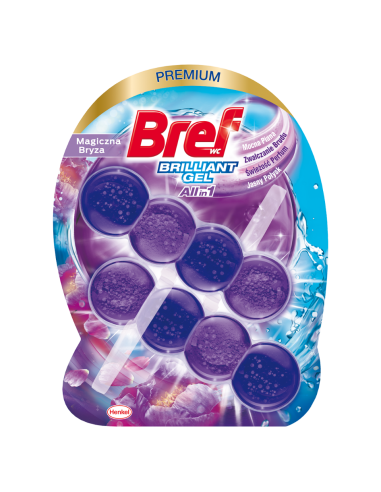 Czyszcząca zawieszka do toalety BREF Brilliant Gel Magiczna Bryza 6 x 42g 9000101509519 2