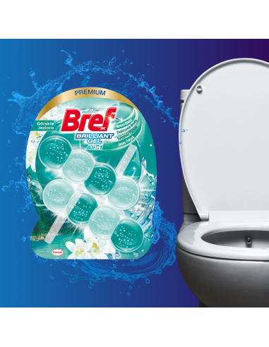 Duży zestaw zawieszek do WC Bref Brilliant Gel 8x42g 9000101558401 2