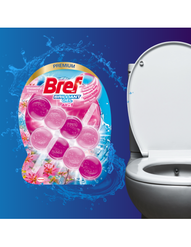 Duży zestaw zawieszek do WC Bref Brilliant Gel 8x42g 9000101558401 3