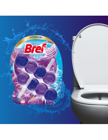 Duży zestaw zawieszek do WC Bref Brilliant Gel 8x42g 9000101558401 4