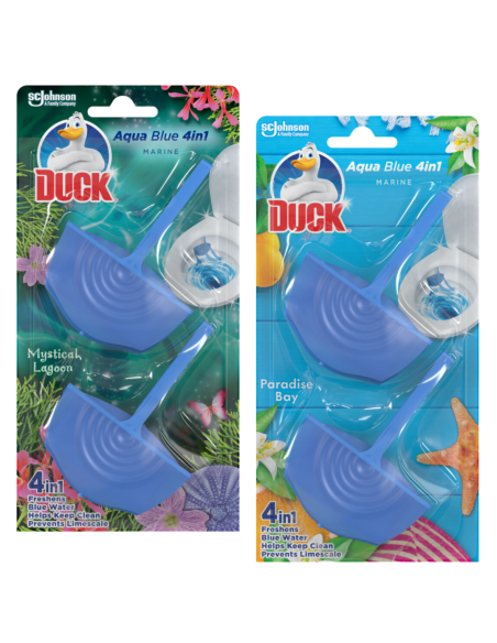 Barwiący wodę zestaw zawieszek do toalet Duck Aqua Blue 4w1 4x38g 5000204323832