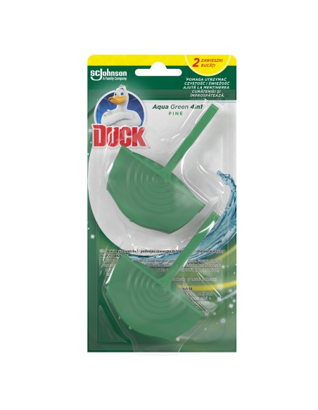 Barwiąca wodę na zielono zawieszka do WC Duck Aqua Green 4w1 2x36g 5000204323955