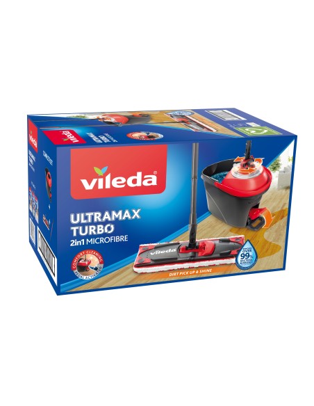 Zestaw mop obrotowy Vileda Ultramax TURBO + Ściereczka Vileda ACTIFIBRE Soft Universal 2 szt. 4023103206236 6