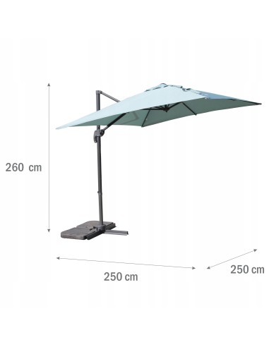 Funkcjonalny parasol ogrodowy z wysięgnikiem bocznym PLATINUM MEVEN 250x250 cm 5902490786639 12