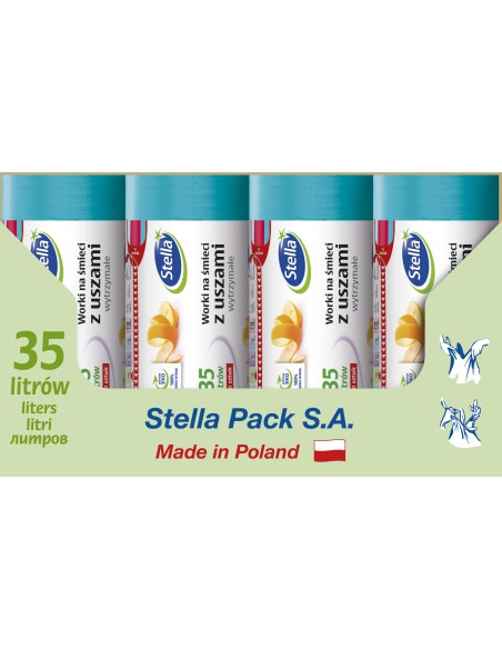 Uniwersalne worki na śmieci z uszami Stella 35L 30 szt. - Worki na śmieci Uniwersalne worki na śmieci z uszami Stella 35L 30 szt. 5903936009718 3