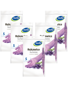 Lawendowe rękawice kuchenne Stella rozmiar S, 5 par 5903936000258