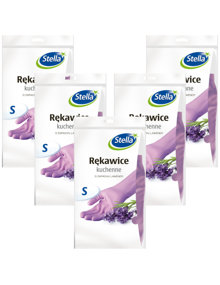 Lawendowe rękawice kuchenne Stella rozmiar S, 5 par 5903936000258