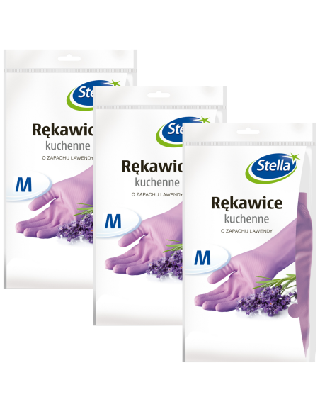 Wielorazowe rękawice kuchenne o zapachu lawendowym Stella rozmiar M, 3 pary 5903936000340